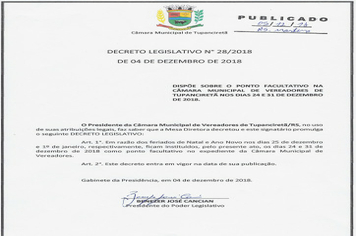 DECRETO LEGISLATIVO N° 027, 28 e 29/2018.