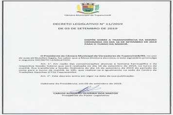Decreto Legislativo 011/2019.
