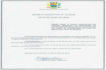 Decreto Legislativo nº 011/2018