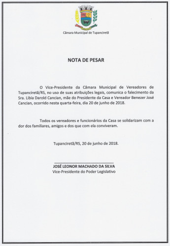 Nota de Pesar.