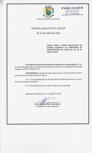 Decreto Legislativo nº 04/2019