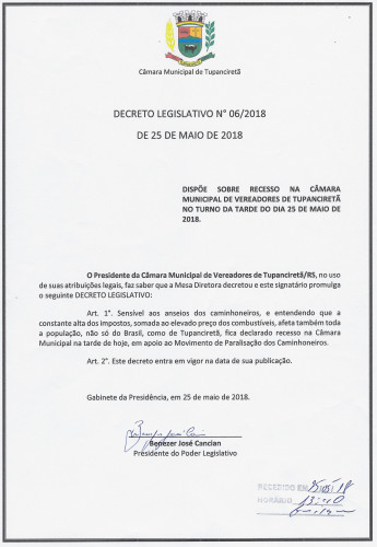 Decreto Legislativo 06/2018.