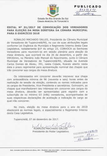 Edital de convocação.