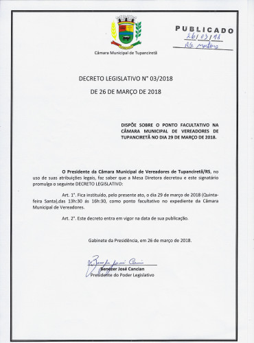 Decreto Legislativo 03/2018