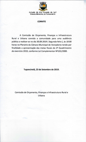 CONVITE PARA AUDIÊNCIA PÚBLICA 