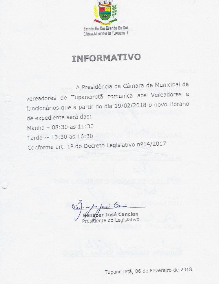 Mudança de horário.